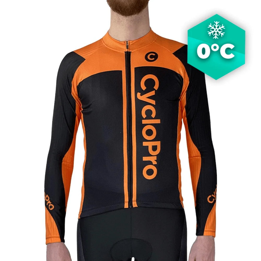 JOGVELO Ensemble Cyclisme Homme (Maillot Manches Longues + Cuissard) - Tissu Respirant, Coussin 3D, Bandes Réfléchissantes