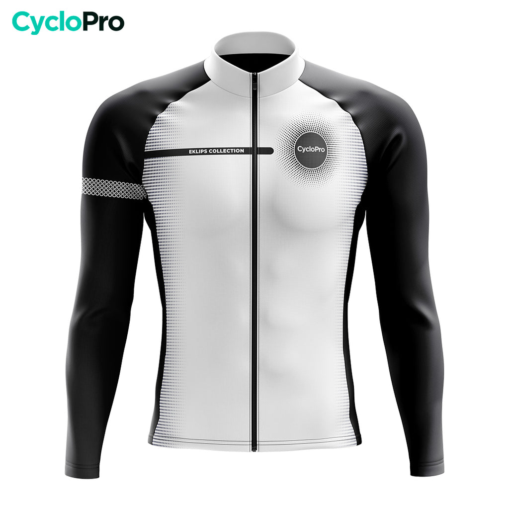 Tenue Cyclisme Hiver Homme VOXCAUTQ - Maillot Polaire Thermique Manches Longues + Cuissard 9D Gel