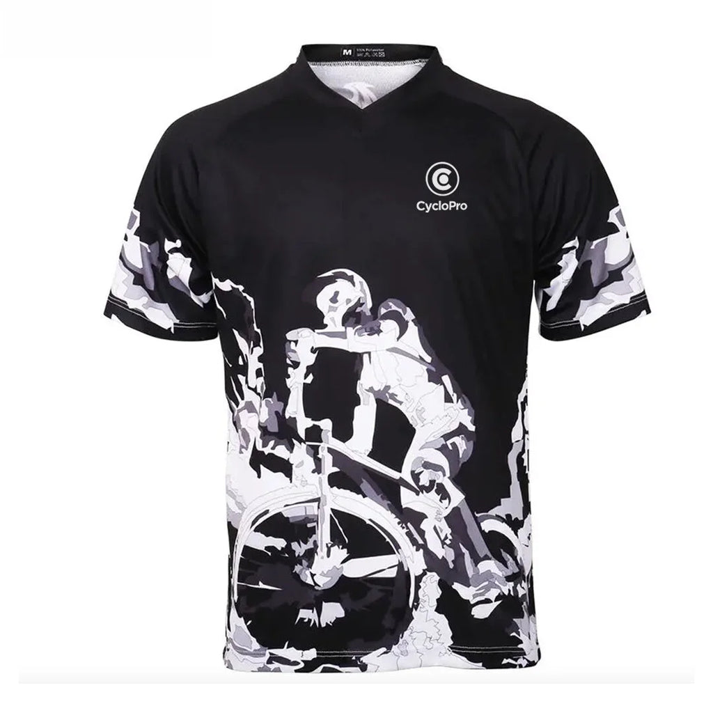 Maillot VTT Sombrio DIY Homme – Noir/marron Manches Courtes Taille M – Neuf