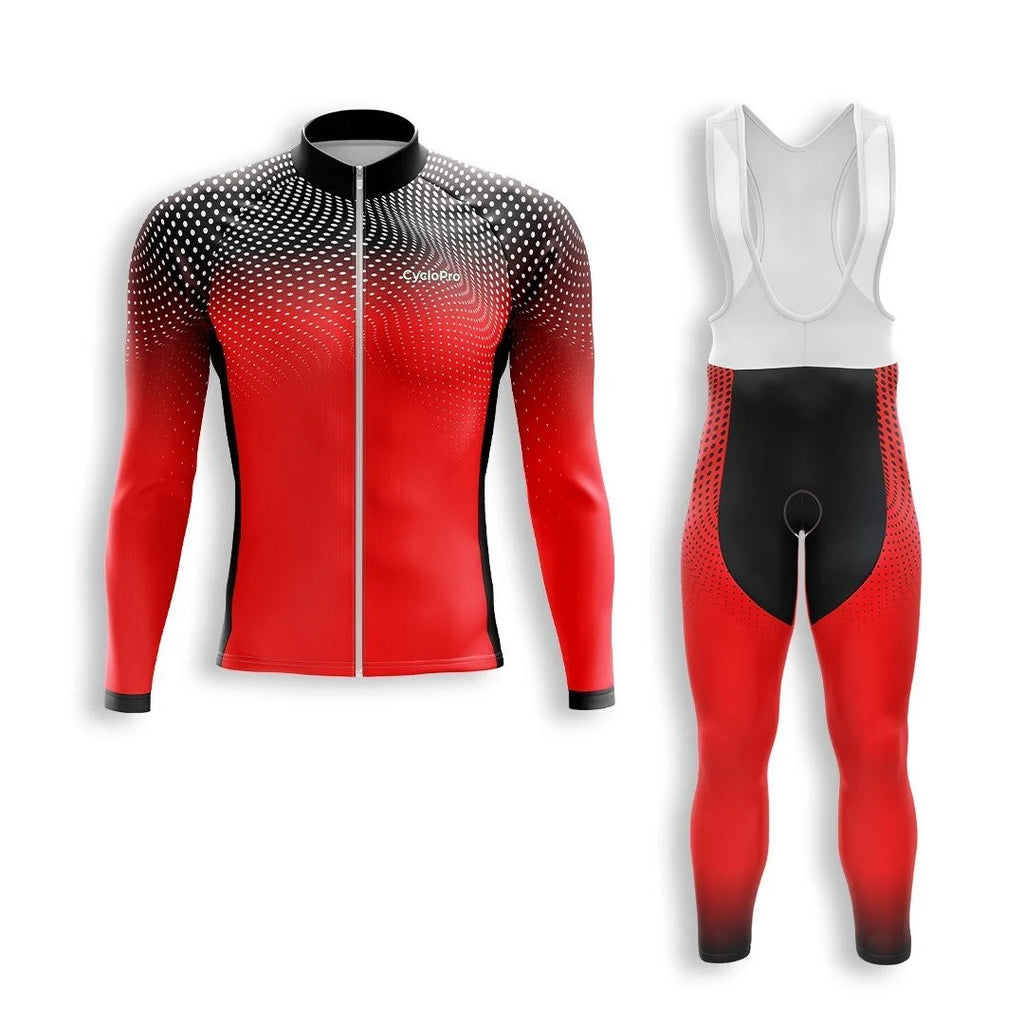 maillot homme manche longue rouge   Cycles PHILIPPE