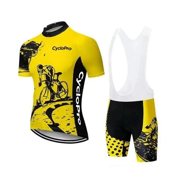 Tenue Cycliste Route Jaune Vintage CycloPro