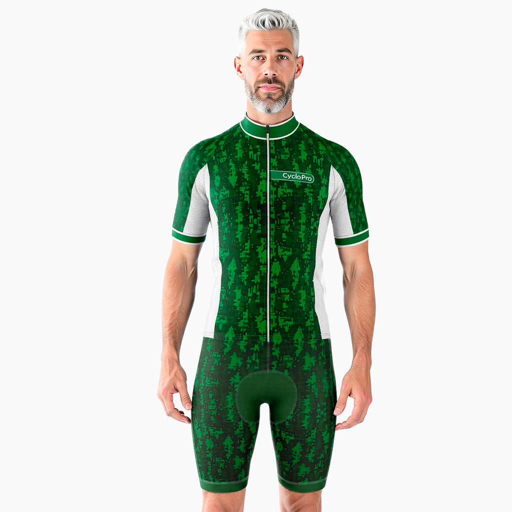 JAKROO Maillot De Cyclisme Zippé Pour Homme Vert Col Haut L