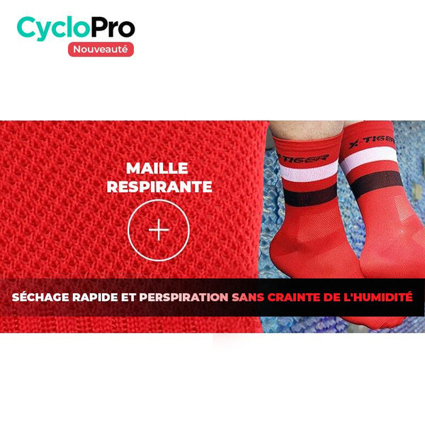 Chaussettes pour cycliste Jaune Chaussettes respirantes X-TIGER Official Store 