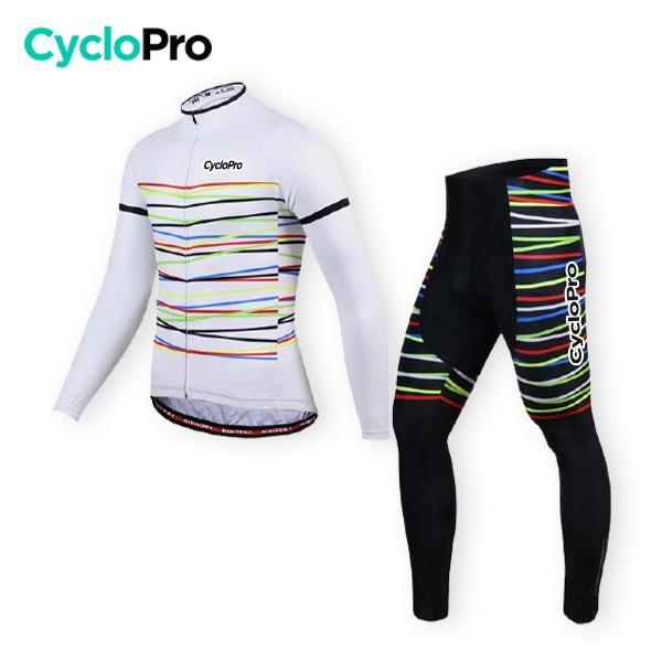 TENUE CYCLISTE HIVER BLANCHE - HAPPY+ tenue de cyclisme CycloPro Sans XS 