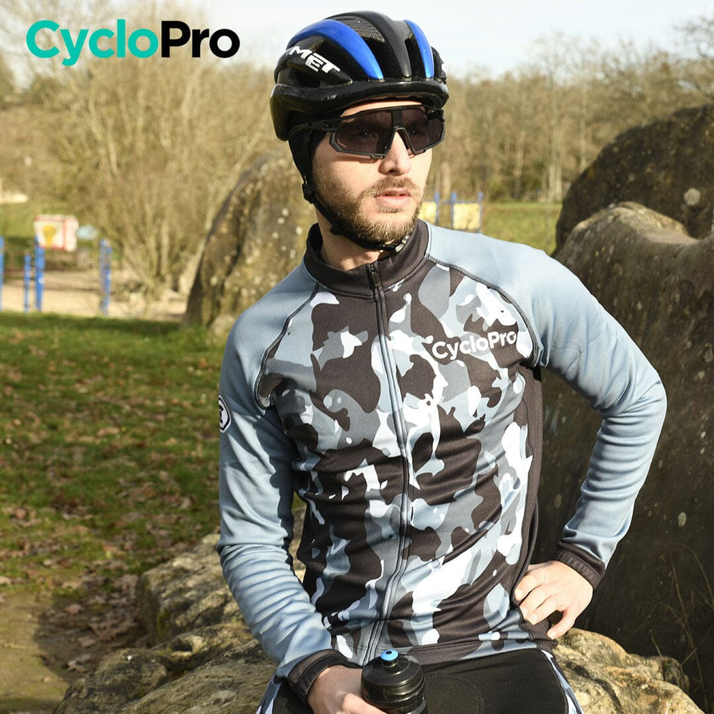 Tenue Cyclisme Hiver Homme – Ensemble Thermique Polaire VTT / Route Avec Cuissard 9D Gel, Respirant Et Coupe-Vent