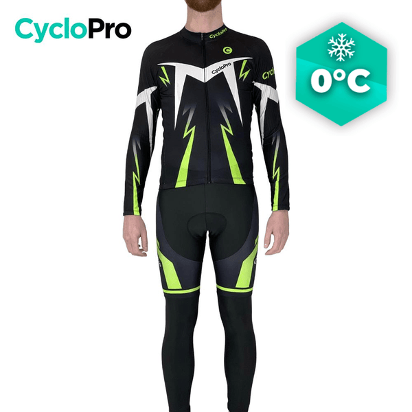Tenue cycliste hiver Noire et Verte - Confort+ tenue de cyclisme hiver GT-Cycle Outdoor Store Sans 3XL 