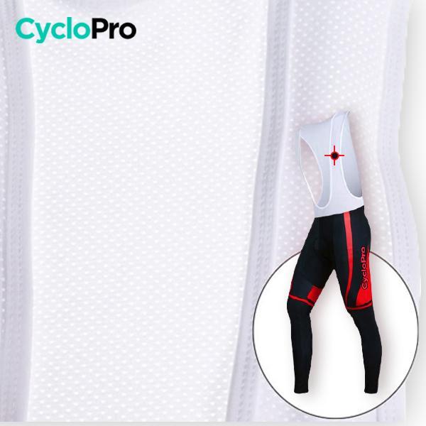 TENUE CYCLISTE HIVER ROUGE - SQUAD+ tenue de cyclisme CycloPro 