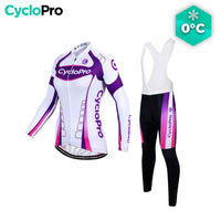 Tenue Vélo Hiver Violet - Confort+ tenue thermique femme CycloPro Avec bretelles XS 