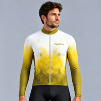 MAILLOT LONG DE CYCLISME HIVER JAUNE - CRISTAL
