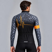 MAILLOT LONG DE CYCLISME ORANGE - HIVER - PULSATION 1
