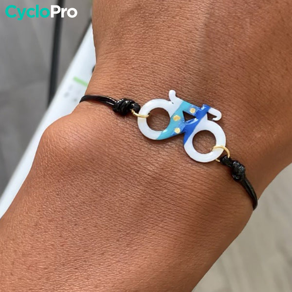 Bracelet Vélo Blanc et Bleu