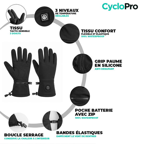 Gants Chauffants Vélo - HeatingPlus