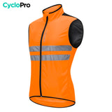 gilet coupe vent velo lighty orange