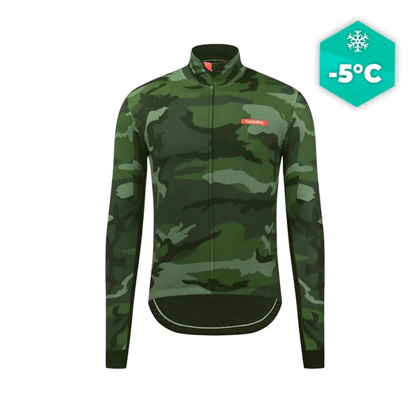 Chaqueta termal de ciclismo verde - comandante