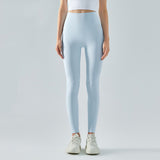 legging fitness taille haute femme bleu clair