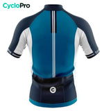 maillot cyclisme bleu uni dos