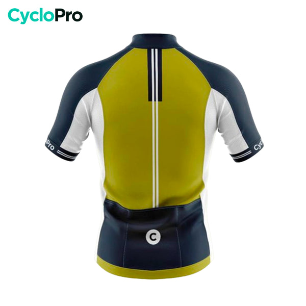 maillot cyclisme jaune uni dos