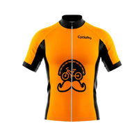 maillot cyclisme orange fleurs de lage