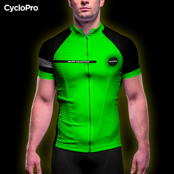 maillot cyclisme vert eklips homme