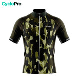 maillot cyclisme vert militaro