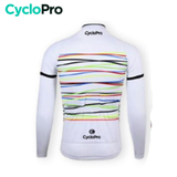 MAILLOT CYCLISTE HIVER BLANCHE - HAPPY+ - DESTOCKAGE