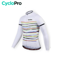 MAILLOT CYCLISTE HIVER BLANCHE - HAPPY+ - DESTOCKAGE