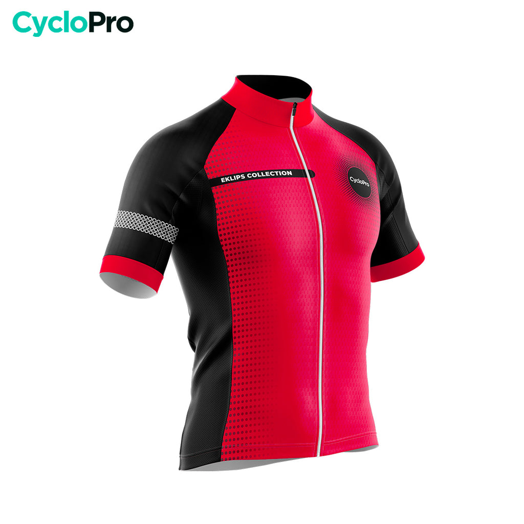 Maillot cycliste Cyclo Randonée MURET vintage rouge poches devant shirt