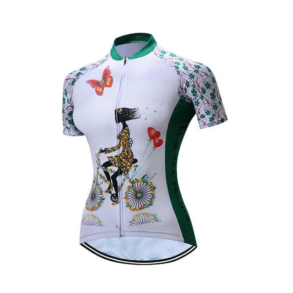 Maillot de cyclisme Femme - Fleuri Maillot manches courtes pour femme GT-Cycle Outdoor Store Vert S 