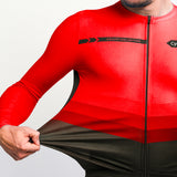 maillot long cycliste agility rouge 6