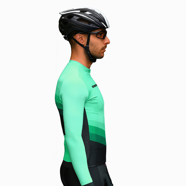 maillot long cycliste agility vert 3