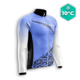 MAILLOT LONG DE CYCLISME AUTOMNE BLEU - TRACE+ Maillot cyclisme automne CycloPro S 