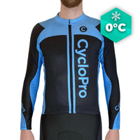 MAILLOT LONG DE CYCLISME BLEU - HIVER - FLASH+ Maillot thermique homme GT-Cycle Outdoor Store XS 