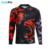 maillot manches longues vtt noir rouge