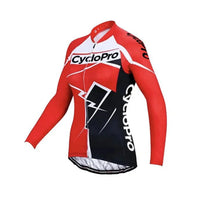 Maglia ciclistica rossa e nera lunga - inverno - comfort+