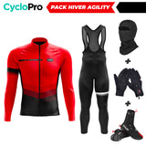 Pack Complet Hiver Rouge Agility - Tenue + Gants + Couvre-chaussures + Cagoule