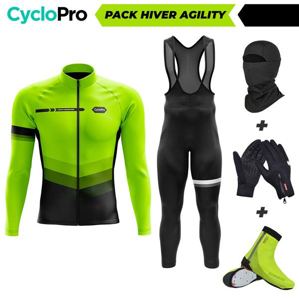 Pack Complet Hiver Jaune Agility - Tenue + Gants + Couvre-chaussures + Cagoule