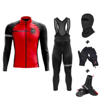 Pacchetto Eklps rosso invernale completo - Outfit + guanti + Copertina Chaussure + Cappuccio