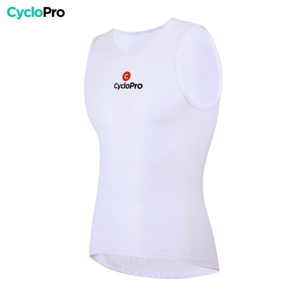 sous maillot cycliste sans manches blanc