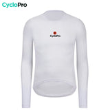 sous maillot velo manches longues blanc