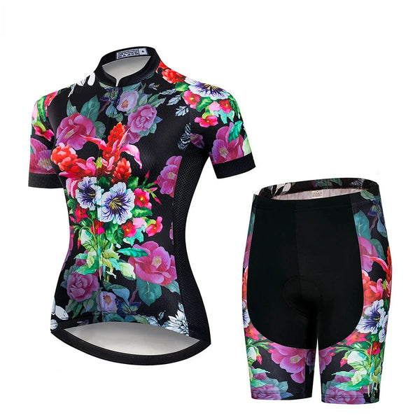 tenue cyclisme ete femme flower sans bretelles