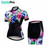 tenue cyclisme femme black flowers