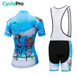 tenue cyclisme femme happy bleue dos