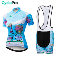 tenue cyclisme femme happy bleue