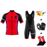 Pacchetto estivo rosso completo eklïps - outfit da ciclismo + guanti + calzini + occhiali