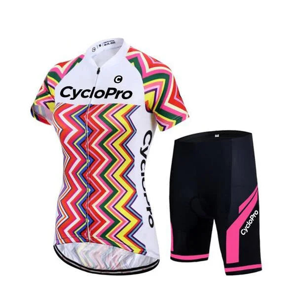 TENUE DE CYCLISME FEMME - ZIGZAG+ Tenue de cyclisme été CycloPro Sans XS 