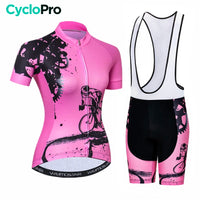 tenue femme cyclisme ete cycling rose bretelles