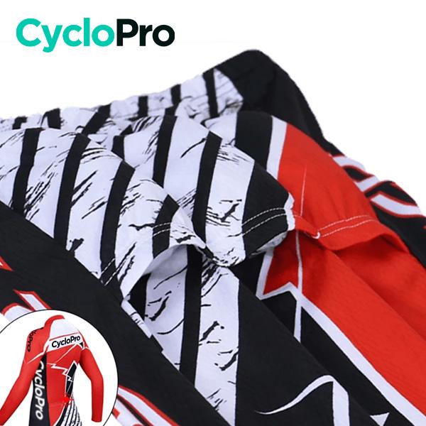 MAILLOT LONG DE CYCLISME ROUGE ET NOIRE - HIVER - CONFORT+