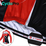 MAILLOT LONG DE CYCLISME ROUGE ET NOIRE - HIVER - CONFORT+