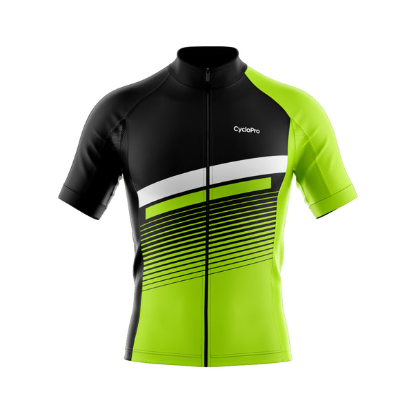 tenue cyclisme noire et jaune turbo maillot face