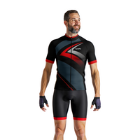 tenue cyclisme noire et rouge speed modele